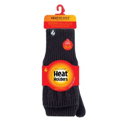 Heat Holders Ladies Navy Cable Knit Ash Converter Mittens