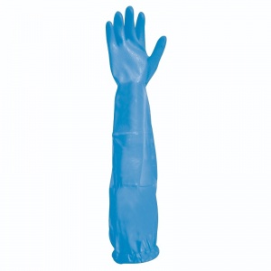 Polyco Long Nite Gauntlet-Style Nitrile-Coated Gloves With Sleeves