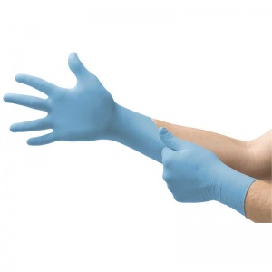 Ansell VersaTouch 92-481 Long-Cuffed Light Blue Disposable Nitrile Gloves