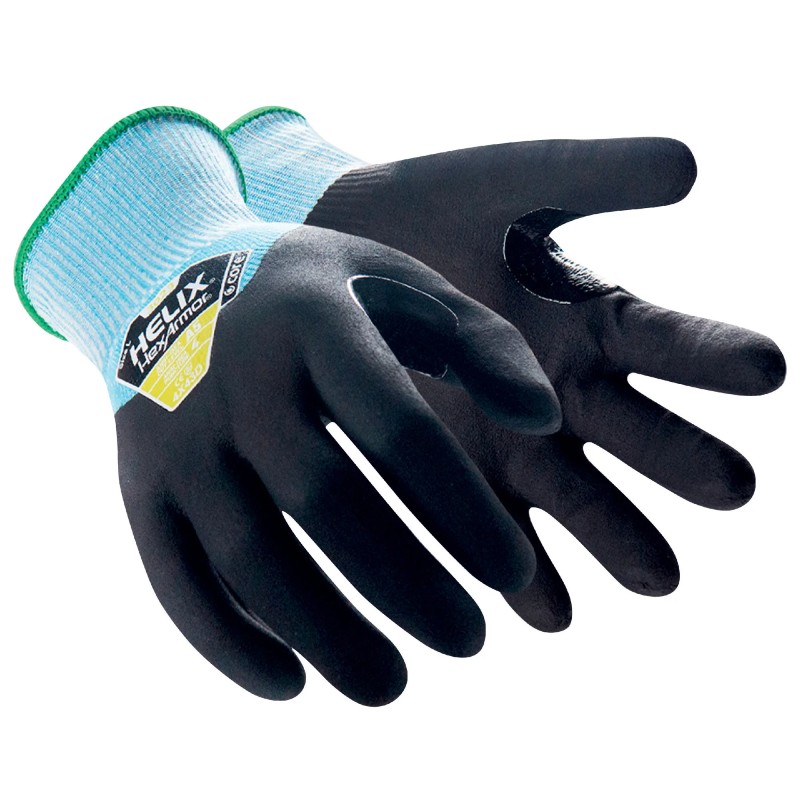 HexArmor Helix 3023 Cut Level D Nitrile-Coated Work Gloves