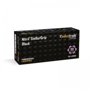 Meditrade StellarGrip Black 6.5g Nitrile Diamond Grip Disposable Gloves (Box of 50)