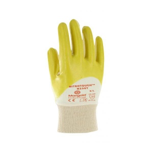 Ansell Nitrotough N230Y 3/4 Dipped Nitrile-Coated Gloves