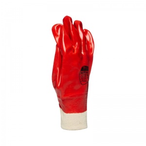 Polyco Red PVC Knit Wrist ''One Size'' Abrasion Resistant Handling Gloves