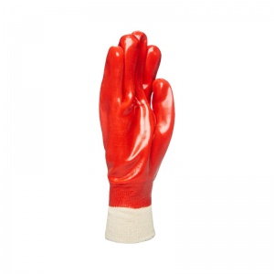 Polyco Red PVC Knit Wrist ''One Size'' Abrasion Resistant Handling Gloves