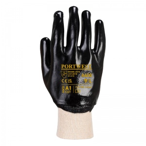 Portwest A400 Oil-Resistant PVC Black Gloves