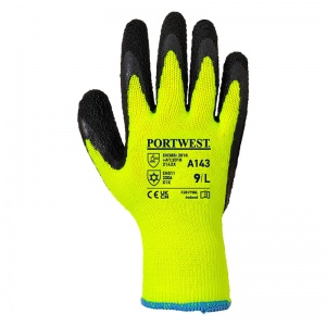 Portwest A143 Thermal Soft Grip Yellow and Black Gloves