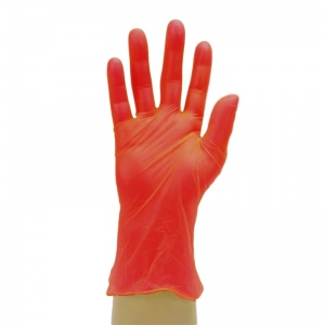 Shield2 GD17 Powder-Free Vinyl Red Disposable Gloves