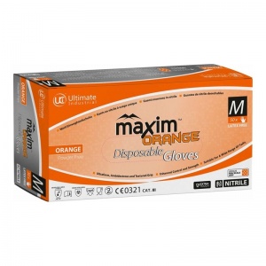 UCi Maxim Orange Nitrile Disposable Mechanics Gloves (Box of 50)