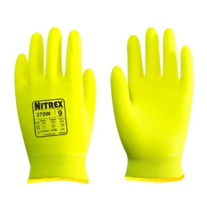 Unigloves Nitrex 370W Yellow Hi-Vis Nitrile Foam Coated Thermal Work Gloves