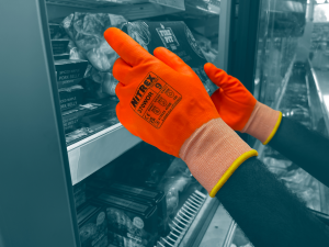 Unigloves Nitrex 370WOR Orange Hi-Vis Nitrile Foam-Coated Thermal Work Gloves