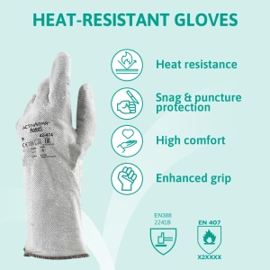 Ansell Crusader Flex 42-474 Moderate Heat Protection Work Gloves