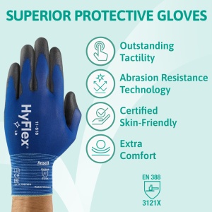 Ansell HyFlex 11-618 Light PU-Coated Gloves