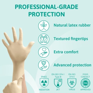 Ansell Microflex 63-864 Disposable Powder-Free Latex Gloves