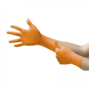 Ansell Microflex 93-856 Disposable Powder-Free Orange Nitrile Gloves