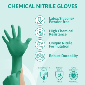 Ansell TouchNTuff 92-600 Disposable Powder-Free Nitrile Gloves (Box of 100)