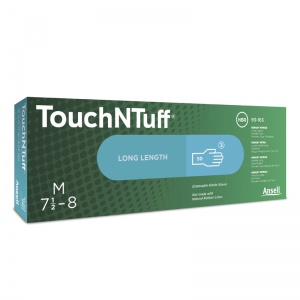 Ansell TouchNTuff 93-163 Disposable Long-Cuff Nitrile Gloves