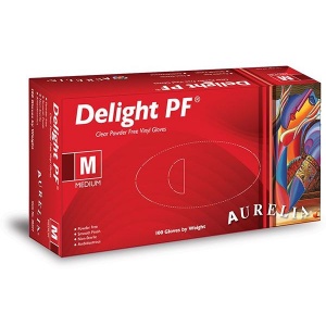 Aurelia Delight PF Medical Grade Vinyl Gloves 3822