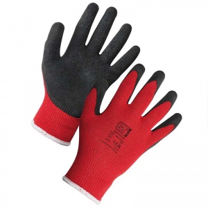 Supertouch SPG-2012 Latex-Palm Grip Handler Gloves (Red)