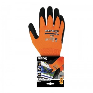 Juba H4120 Smart Tip Nylon Orange Safety Gloves with Nitrile Foam Coated Palms