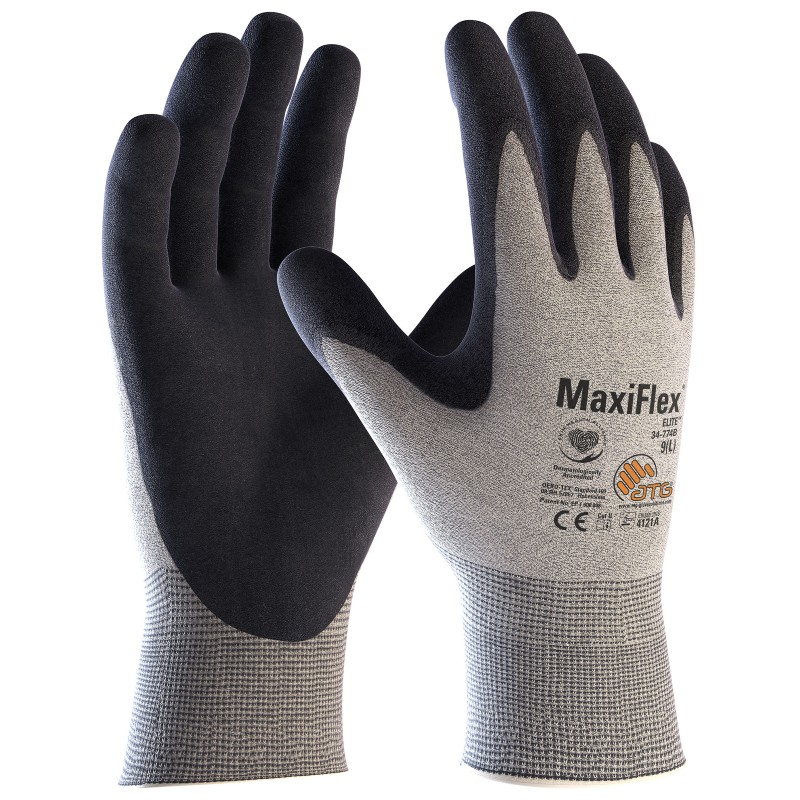 MaxiFlex Elite Ultra ESD Grip Gloves 34-774B - SafetyGloves.co.uk