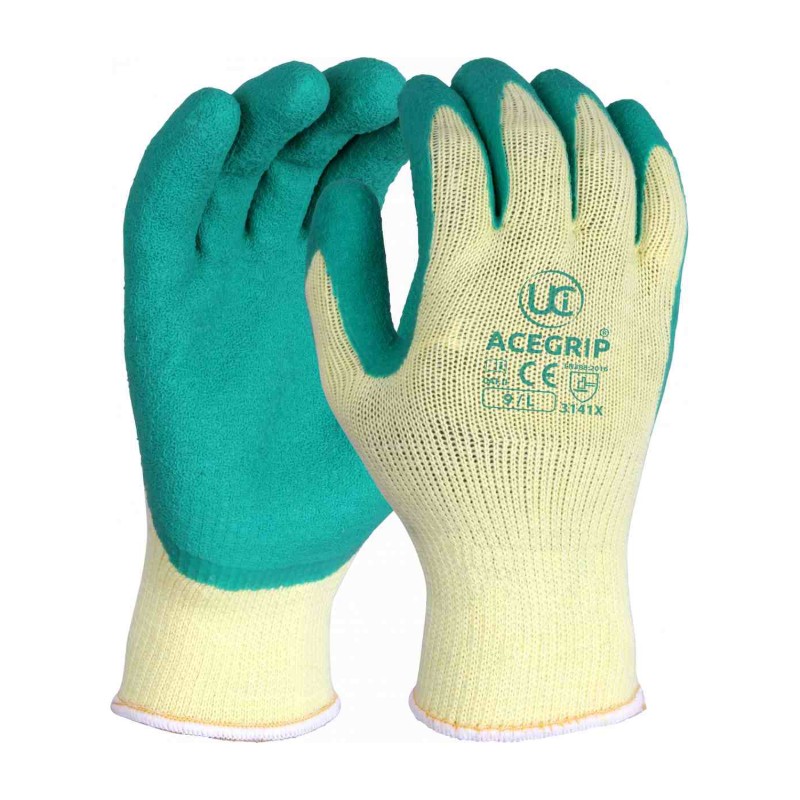 UCi AceGrip RP Latex-Coated Handling Grip Gloves (Green)