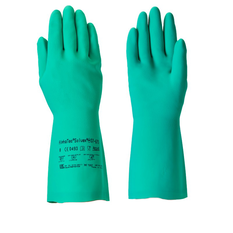 Ansell AlphaTec Solvex 37-675 Nitrile Chemical-Resistant Gauntlets