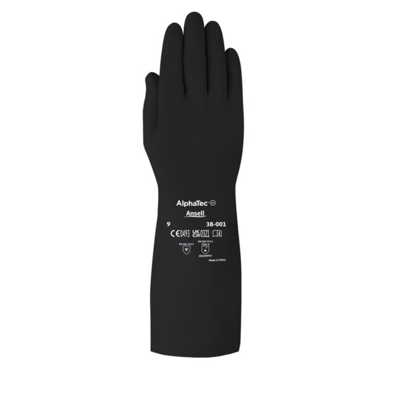 Ansell AlphaTec 38-001 Chemical-Resistant Extended-Cuff Butyl Gloves