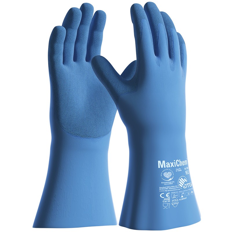 MaxiChem 76-730 Chemical Resistant Gauntlet (Blue)