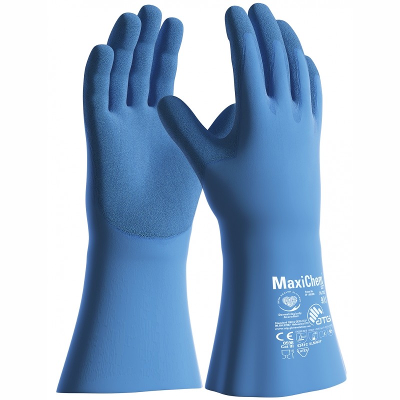 MaxiChem 76-733 Chemical and Cut Resistant Gauntlets (Blue)