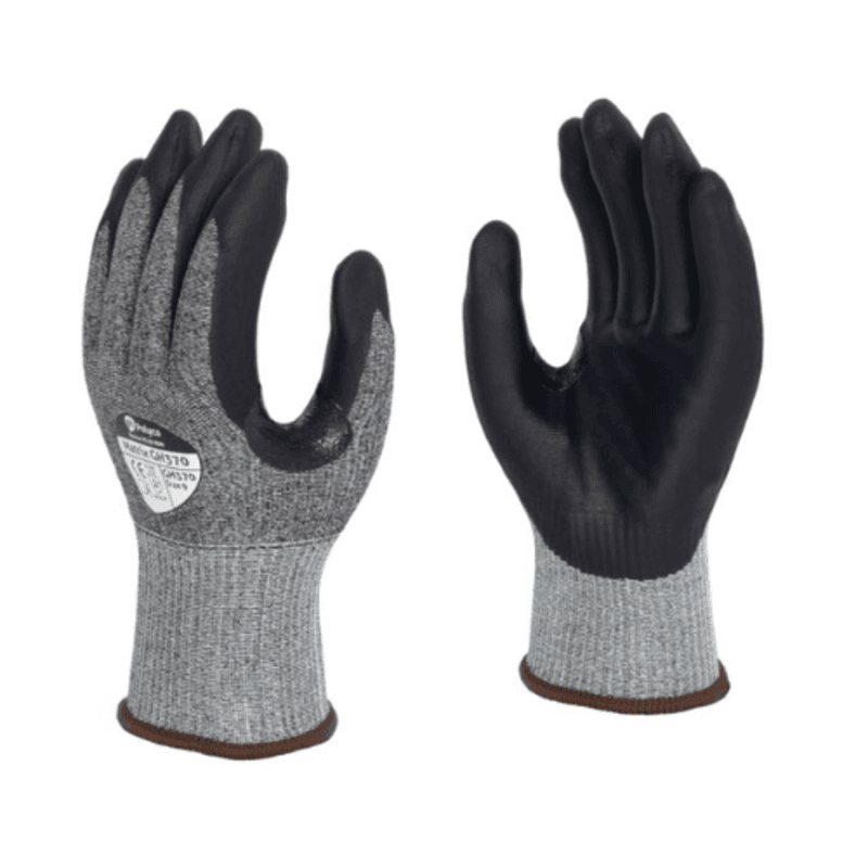 Polyco Matrix GH370 Black/Grey Cut-Resistant Nitrile Coated Safety Gloves