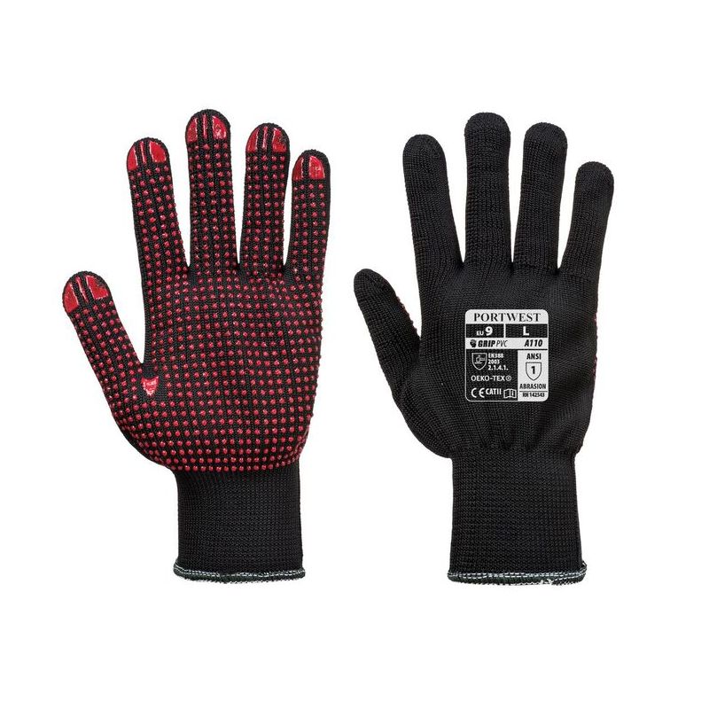 black gloves with grip dots