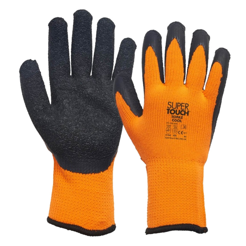 Supertouch Topaz Cool Orange-and-Black Thermal Work Gloves SPG-1081-5