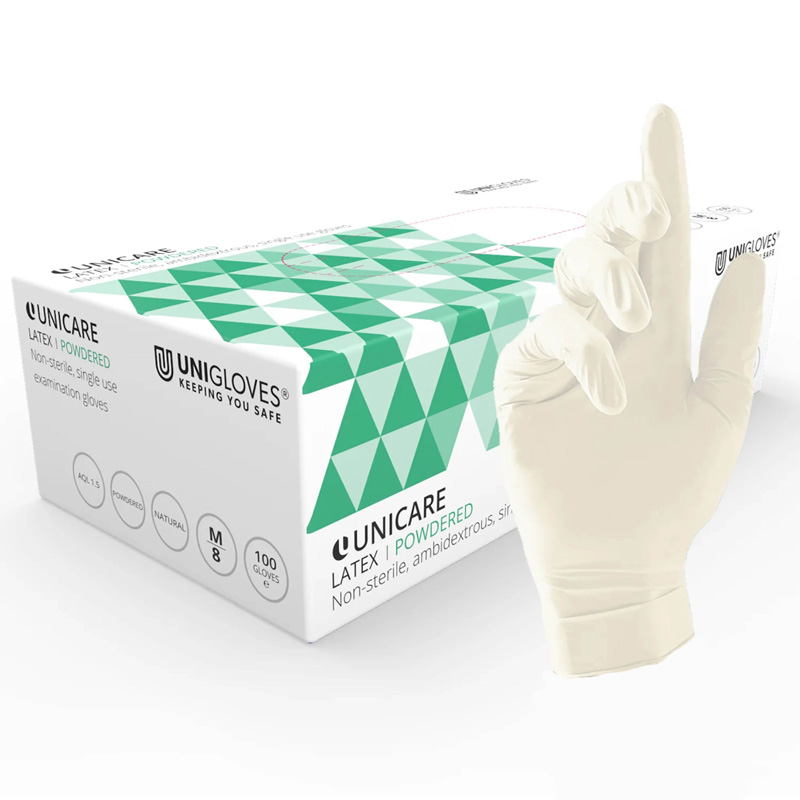 Unigloves Unicare GS002 Powdered Latex Gloves (Pack of 100)