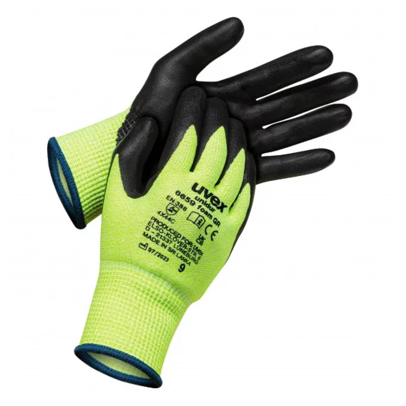 Uvex Unidur 6659 Green Foam Level C Cut-Resistant Handling Gloves