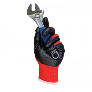 Portwest A310 Flexo Grip Nitrile Red and Black Gloves