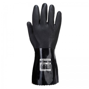 Portwest A882 ESD PVC Black Chemical Gauntlets