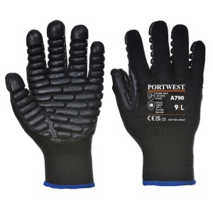 Portwest A790 Anti-Vibration Black Gloves