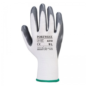 Portwest A310 Flexo Grip Nitrile Grey and White Gloves