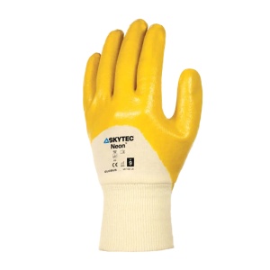 Skytec Neon Nitrile-Coated Hi-Vis Work Gloves