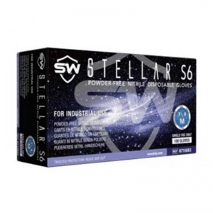 Stellar S6 Black EcoTek Biodegradable Nitrile Gloves (Pack of 100)