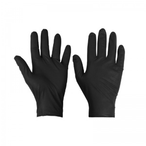 Supertouch PG-901 Diamond Grip Powder-Free Disposable Black Nitrile Gloves