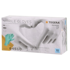 Ejendals Tegera 84510 Chemical-Resistant Disposable Nitrile Gloves (Box of 100)