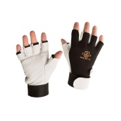 Impacto BG401 Anti-Vibration and Impact Pearl Leather Fingerless Safety Gloves