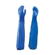 Showa 690 PVC Blue Chemical-Resistant Gauntlet Gloves (65cm)