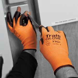 TraffiGlove TG350 3 Digit Polyurethane Cut Level 3 Handling Gloves