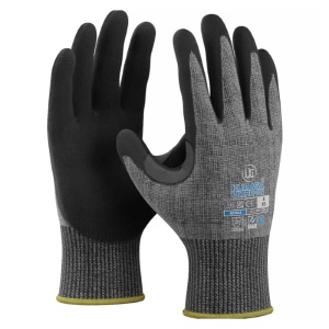 UCi Kutlass Ultra-SN Cut Level F Nitrile-Coated Grip Gloves (Grey/Black)