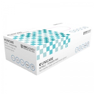 Unicare Blue Powder-Free Textured Nitrile Gloves GS003